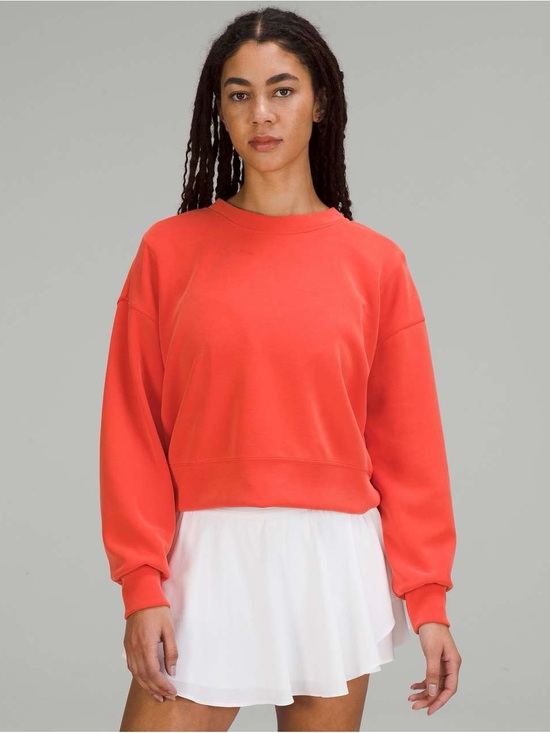 lululemon athletica Tops - Lululemon Softstreme Perfectly Oversized Cropped Crew Sweatshirt Size 6